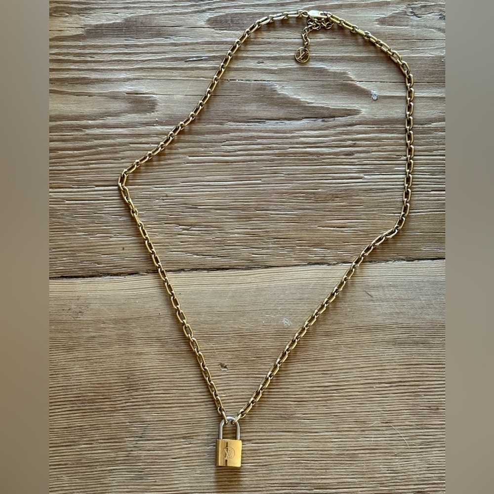 Louis Vuitton Gold Padlock Pendant Necklace
